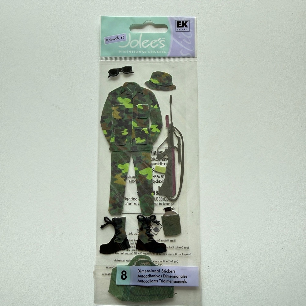 Jolee's Boutique Army Military Camouflage Dimensional Stickers SPJJ082 New
